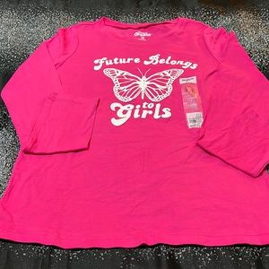 NWT OshKosh B’Gosh Girls Pink L/S Shirt Sz 14